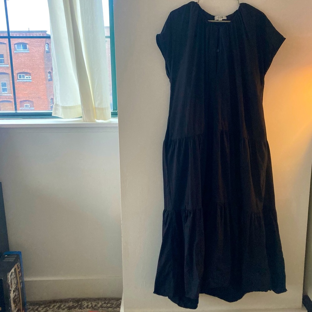 COS Black Tiered Maxi Dress